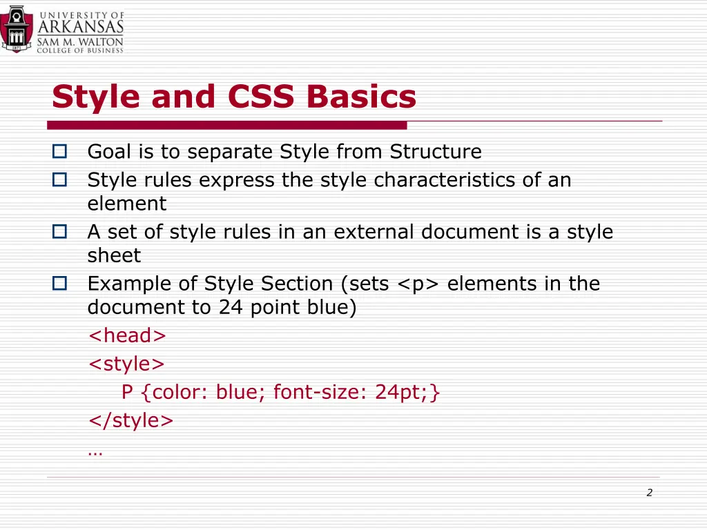 style and css basics