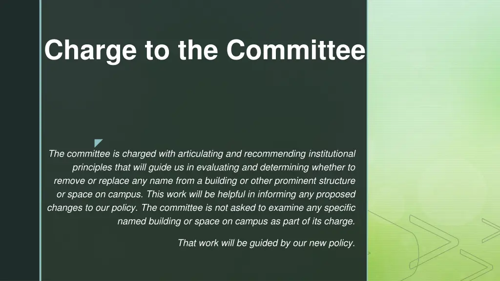 charge to the committee