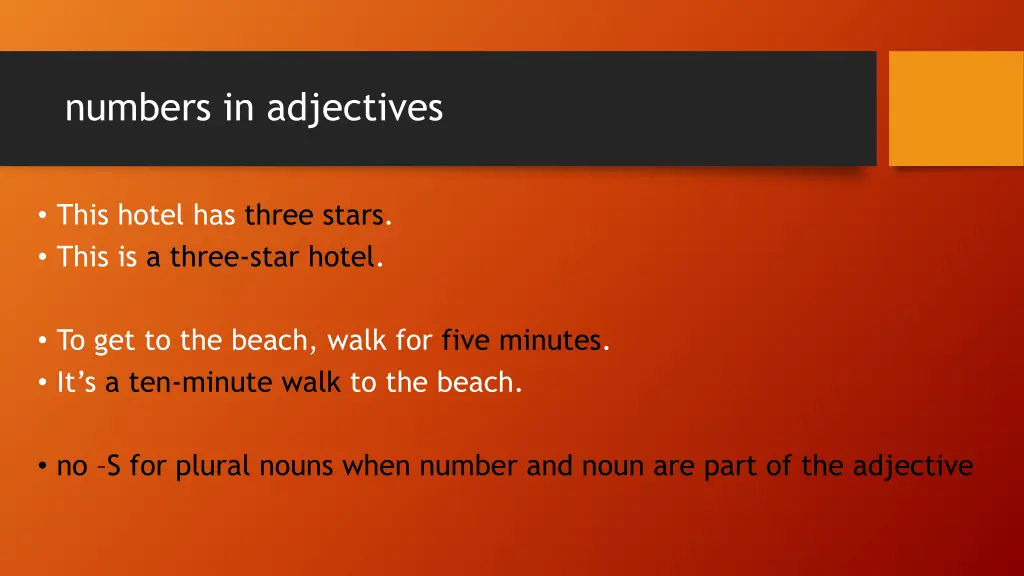 numbers in adjectives