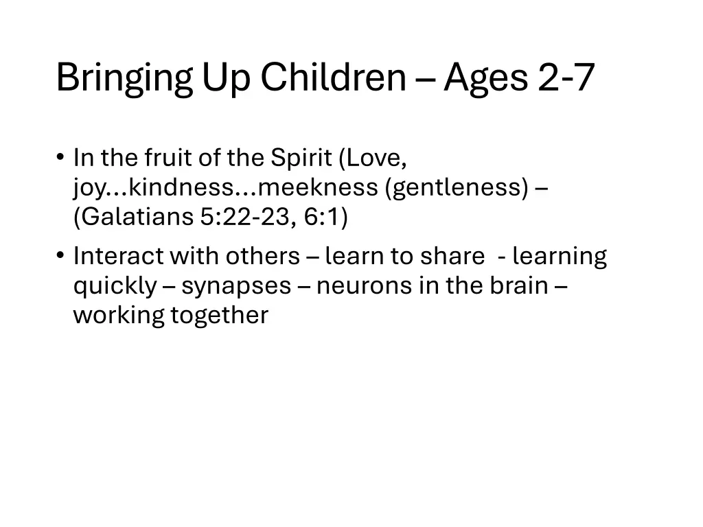bringing up children ages 2 7 1