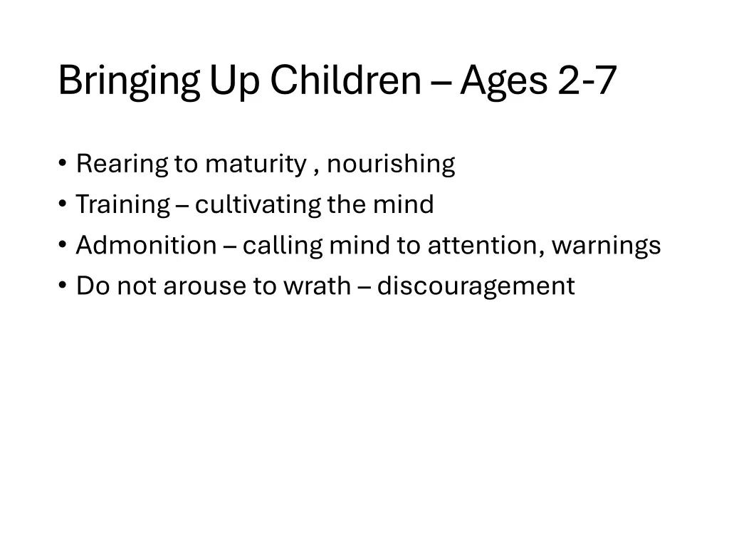 bringing up children ages 2 7
