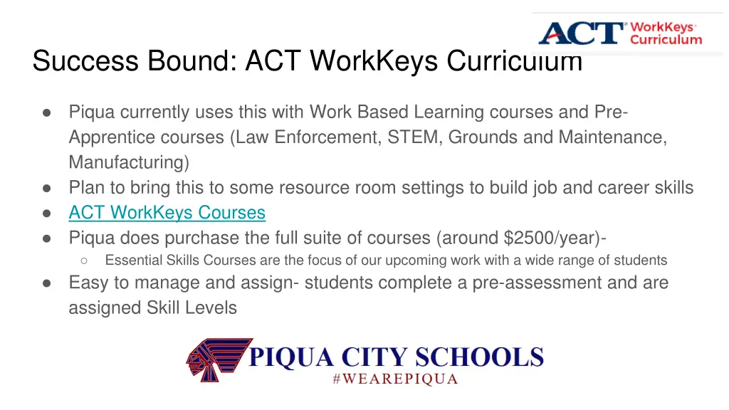 success bound act workkeys curriculum 1
