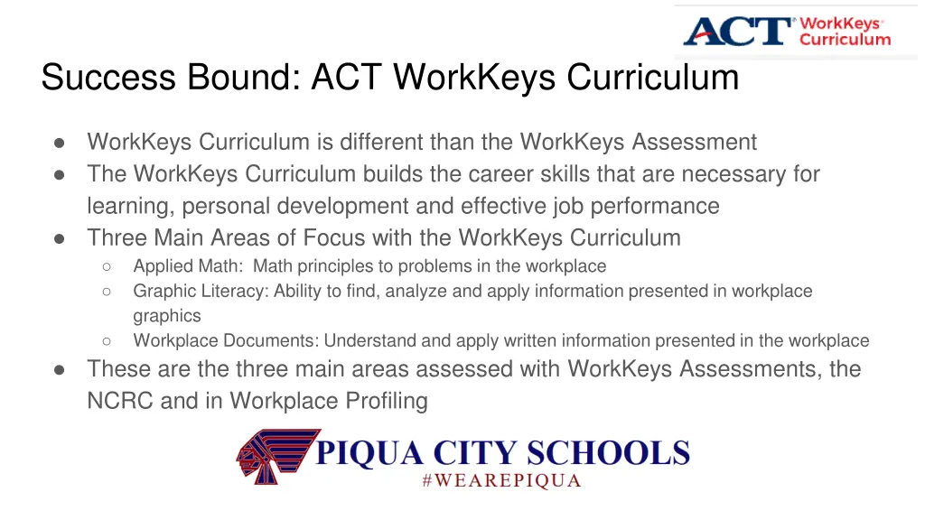 success bound act workkeys curriculum