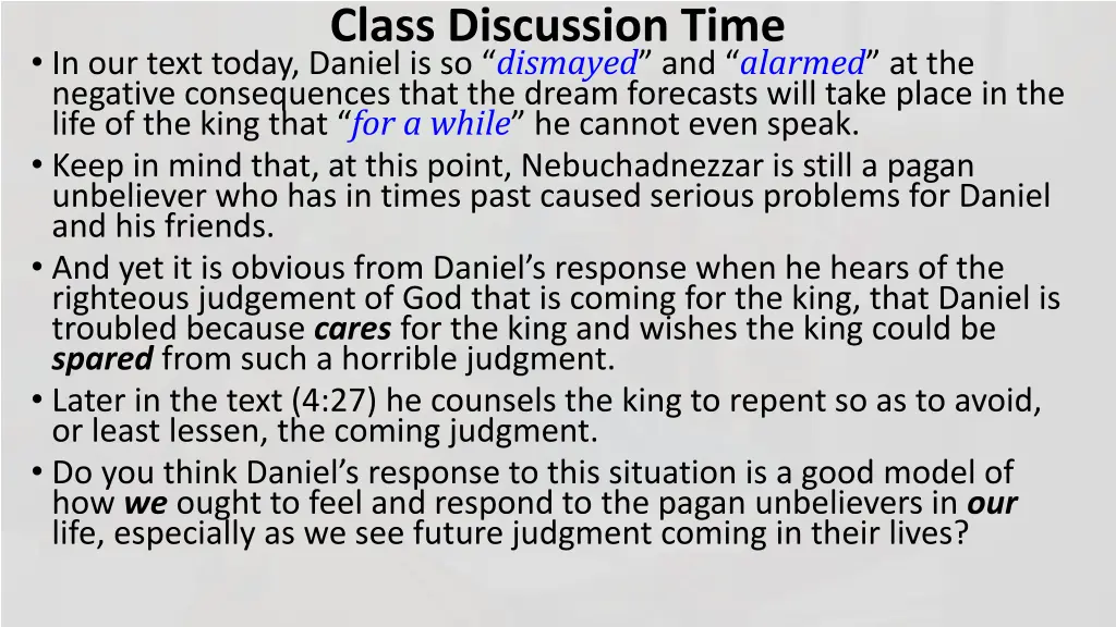 class discussion time 1