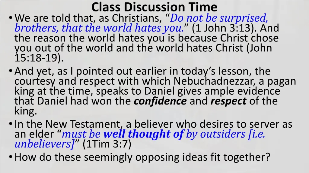 class discussion time 2