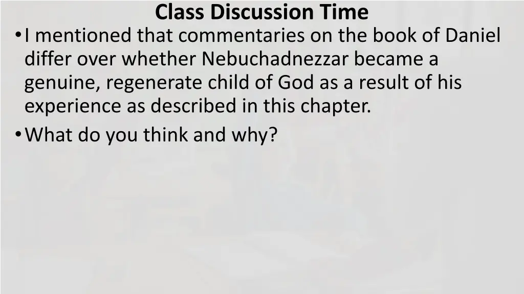 class discussion time 3