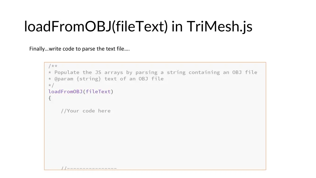 loadfromobj filetext in trimesh js