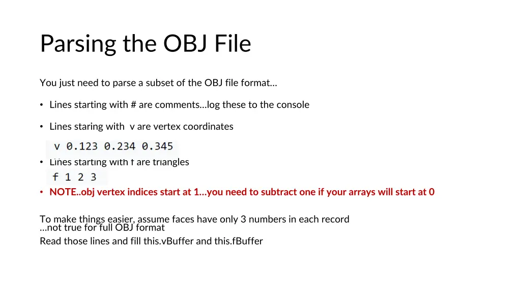 parsing the obj file