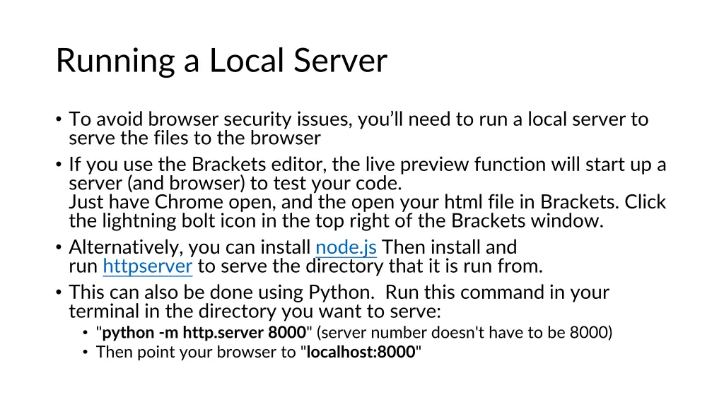 running a local server