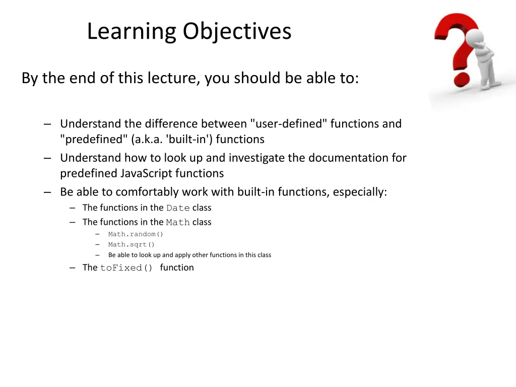 learning objectives