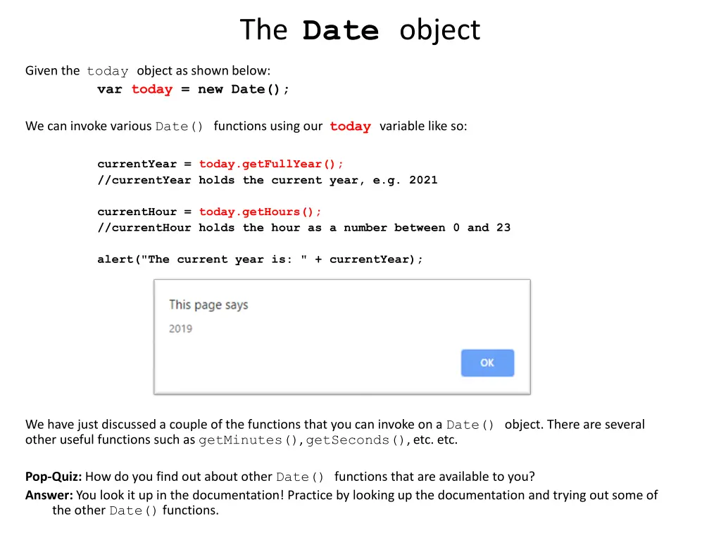 the date object 1