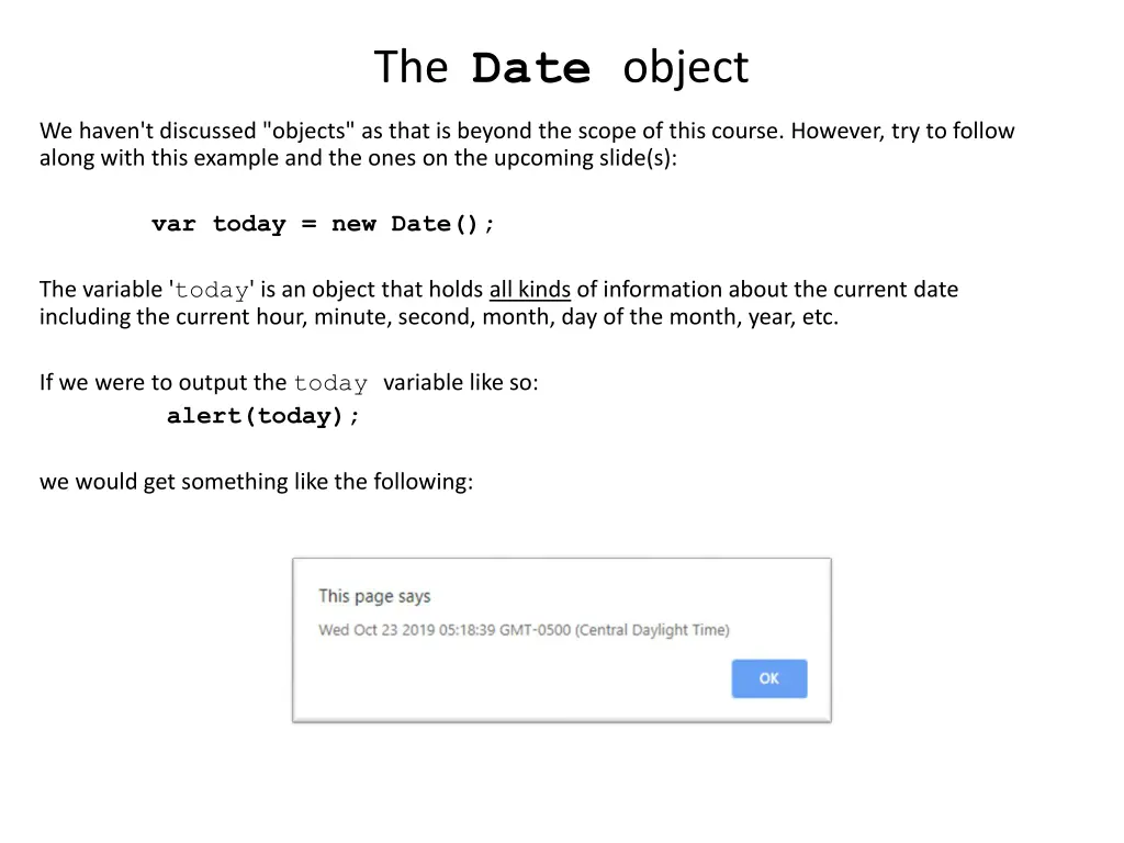 the date object
