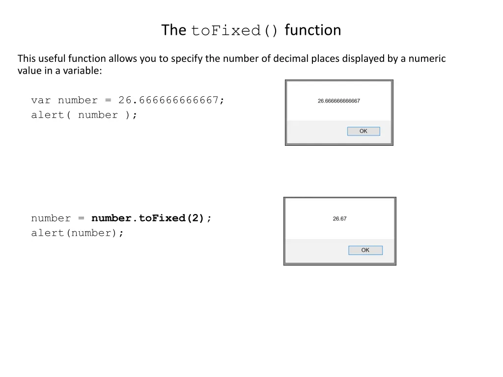 the tofixed function
