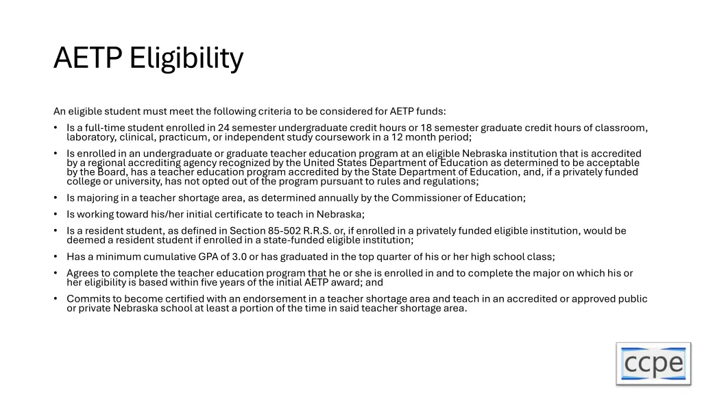 aetp eligibility
