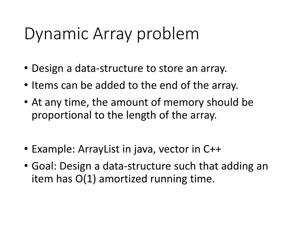 dynamic array problem