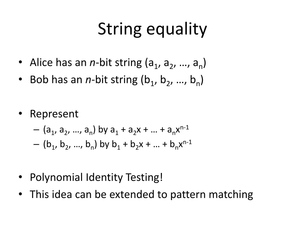 string equality 1