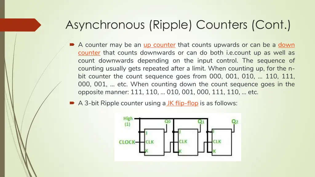 asynchronous ripple counters cont 1