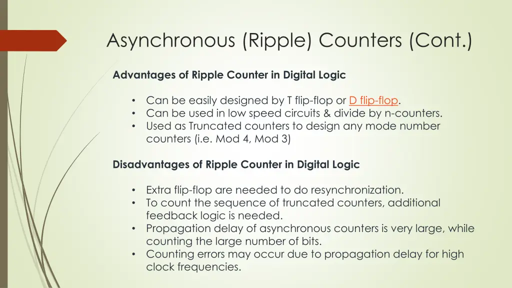 asynchronous ripple counters cont 4