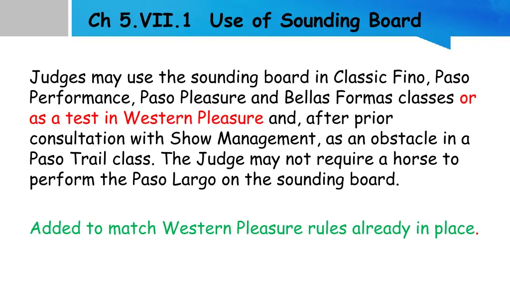 ch 5 vii 1 use of sounding board