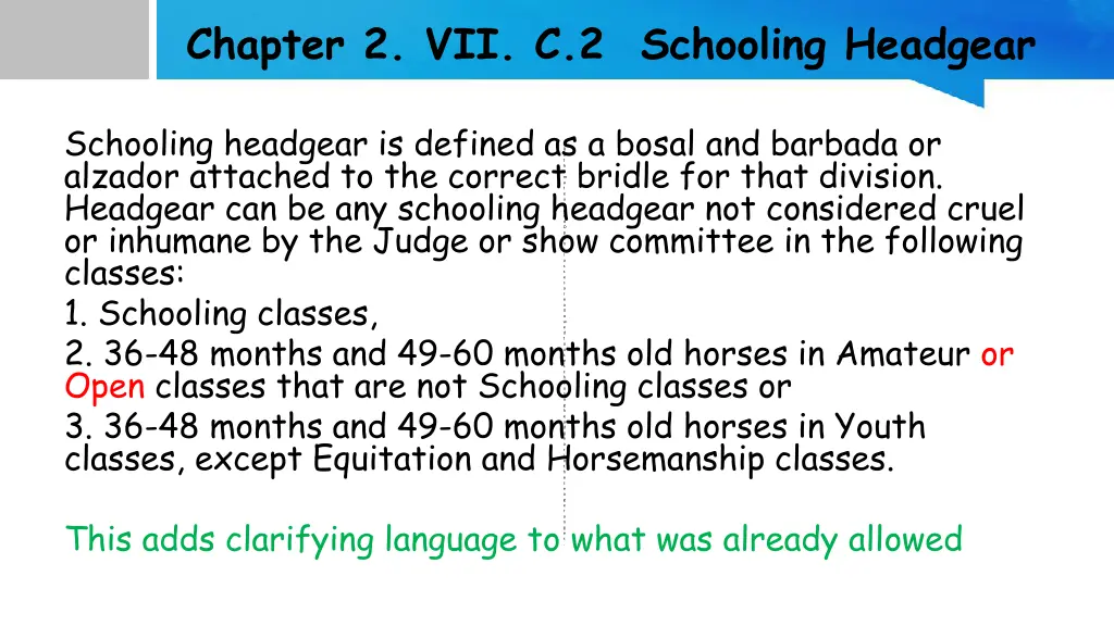 chapter 2 vii c 2 schooling headgear
