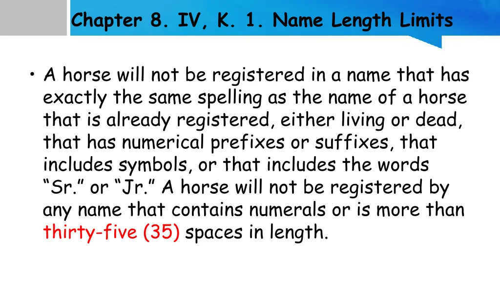 chapter 8 iv k 1 name length limits