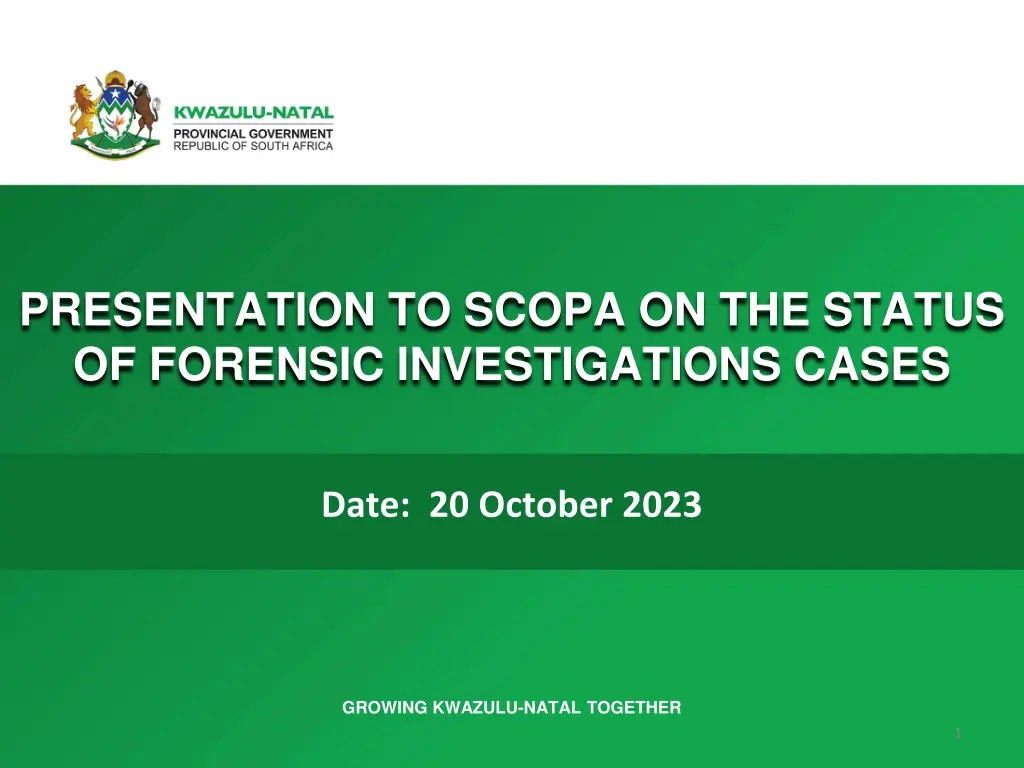 presentation to scopa on the status of forensic