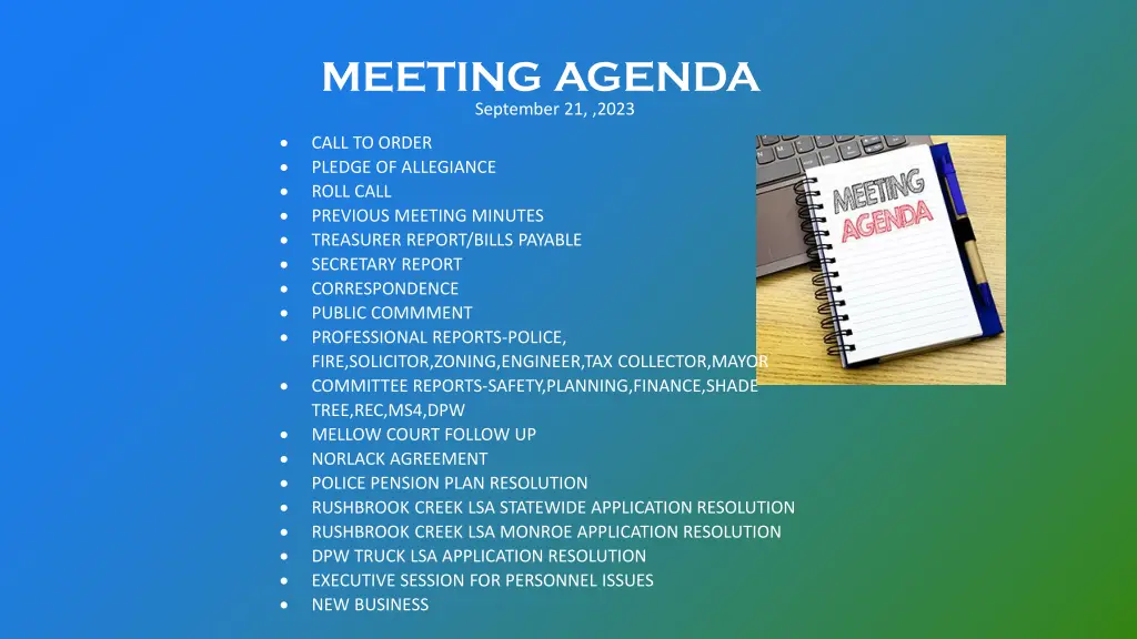 meeting agenda september 21 2023