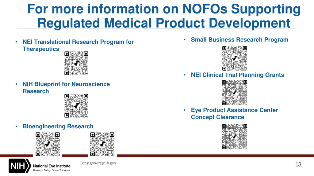 for more information on nofos supporting