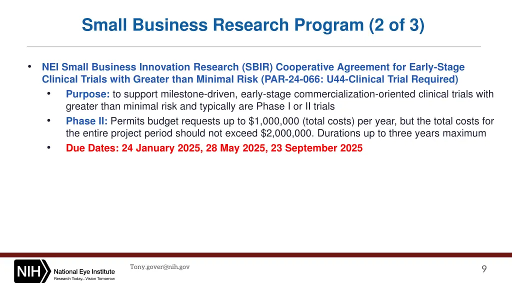 small business research program 2 of 3