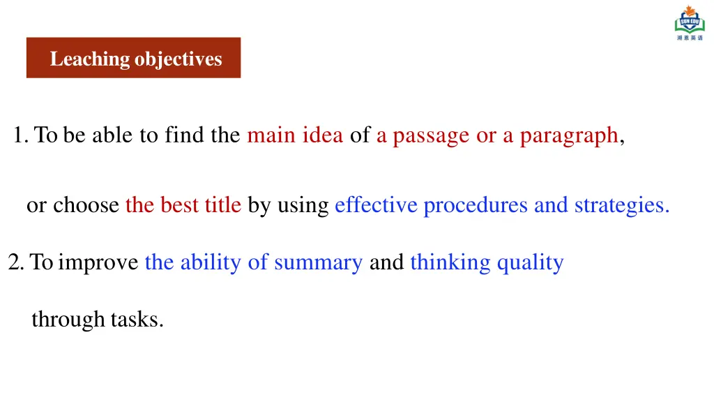 leaching objectives