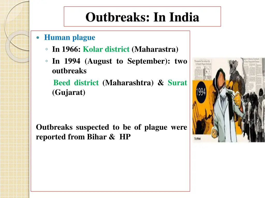 outbreaks in india