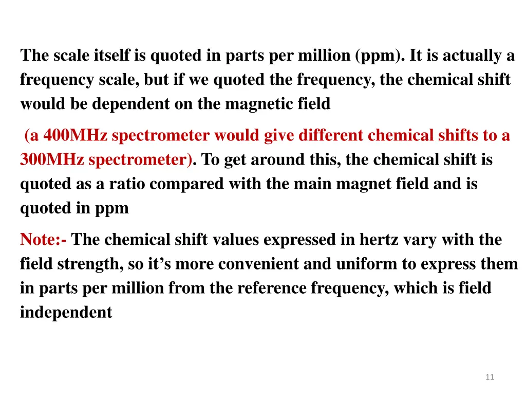 the scale itself is quoted in parts per million
