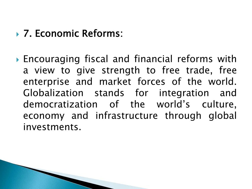 7 economic reforms