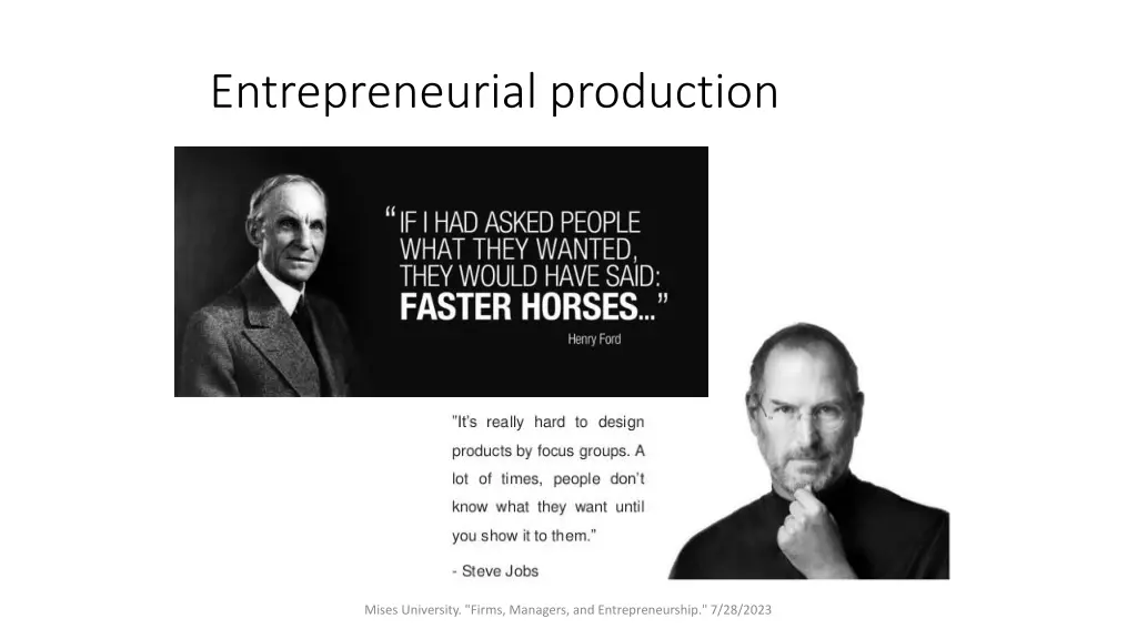 entrepreneurial production