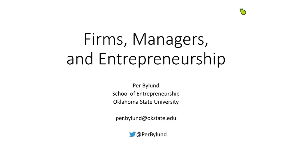 firms managers and entrepreneurship