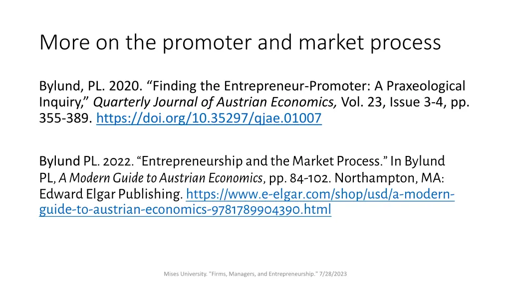 more on the promoter and market process