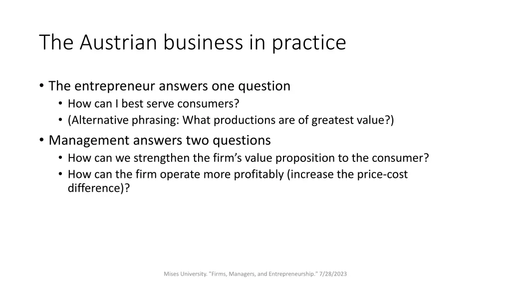 the austrian business in practice 2