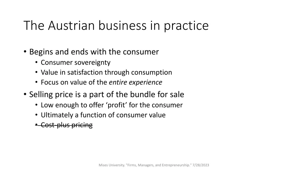 the austrian business in practice