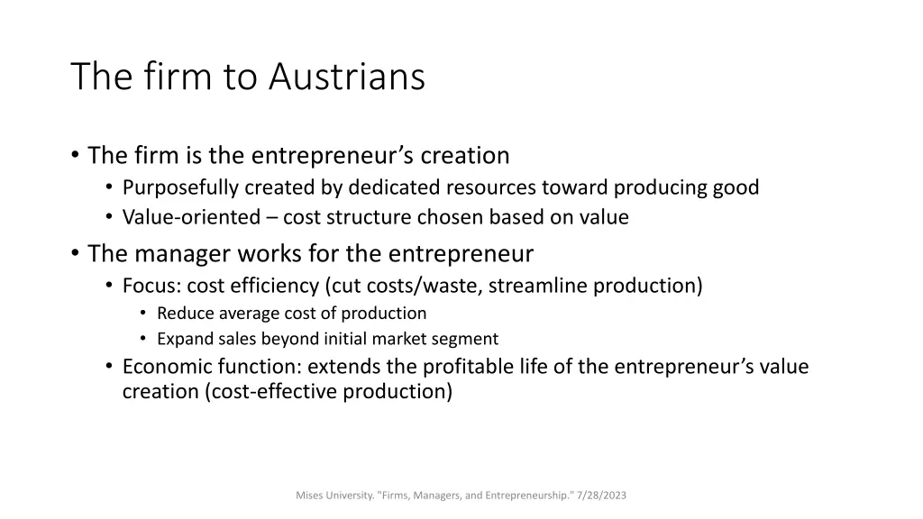 the firm to austrians 1