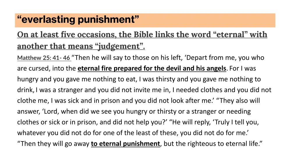 everlasting punishment on at least five occasions