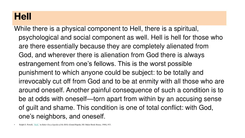 hell while there is a physical component to hell