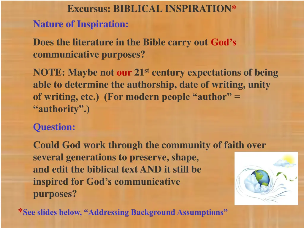 excursus biblical inspiration