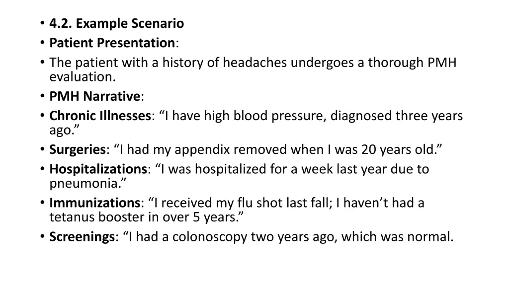 4 2 example scenario patient presentation