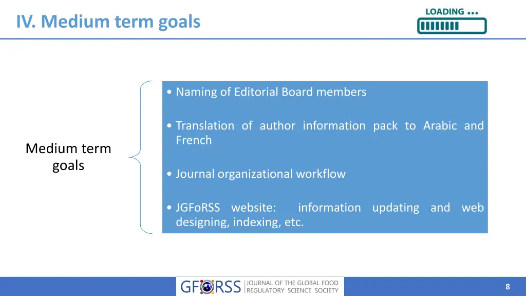 iv medium term goals