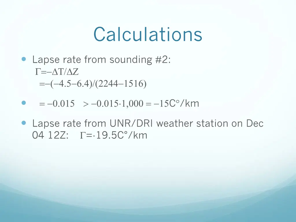 calculations
