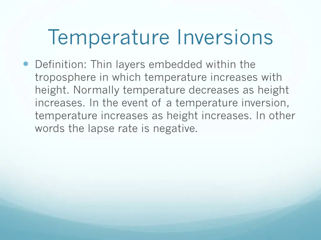 temperature inversions
