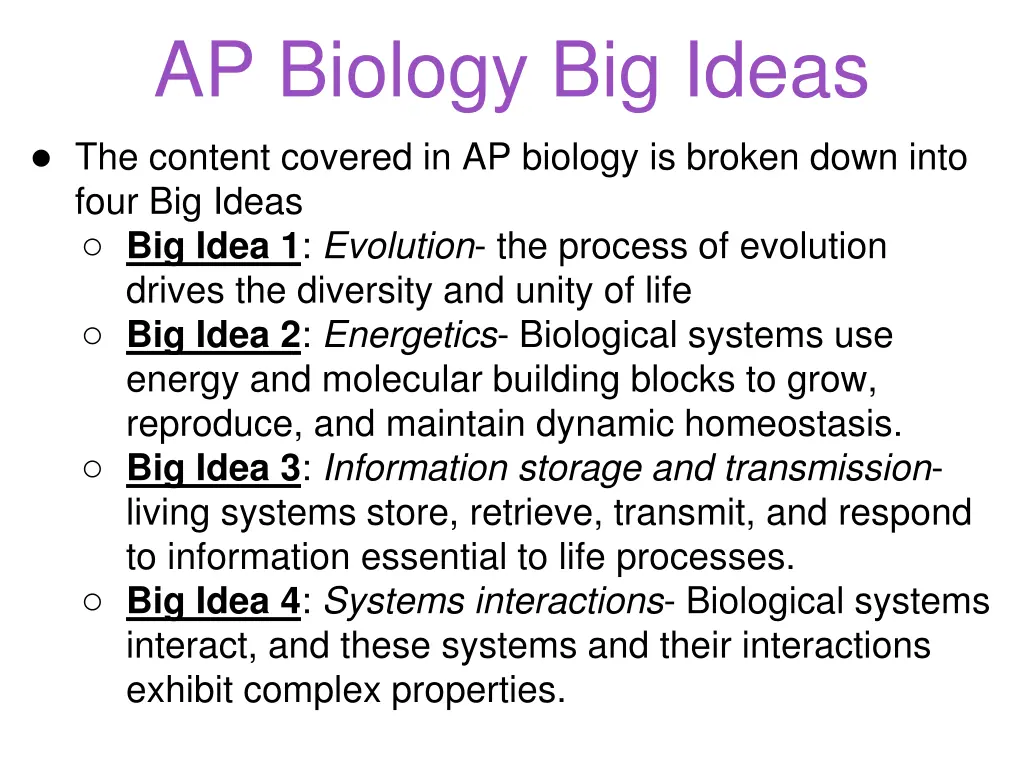 ap biology big ideas