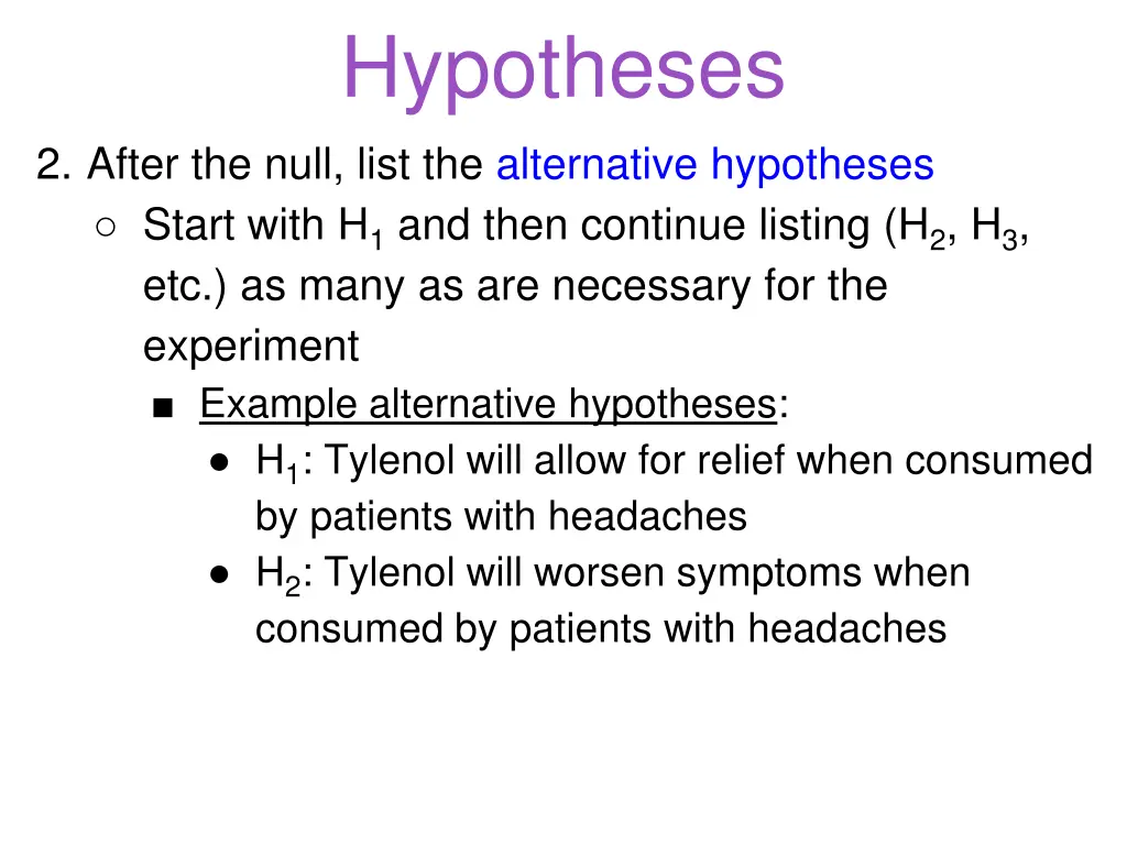 hypotheses 1