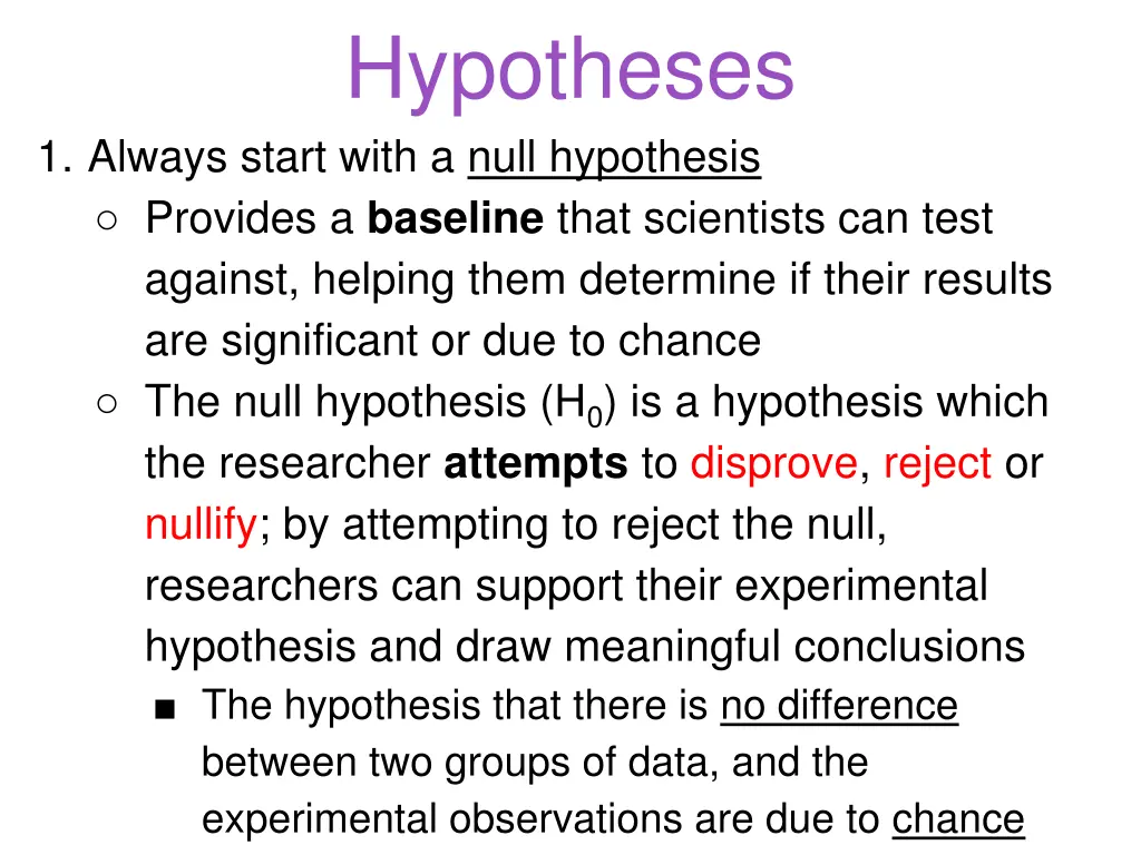 hypotheses
