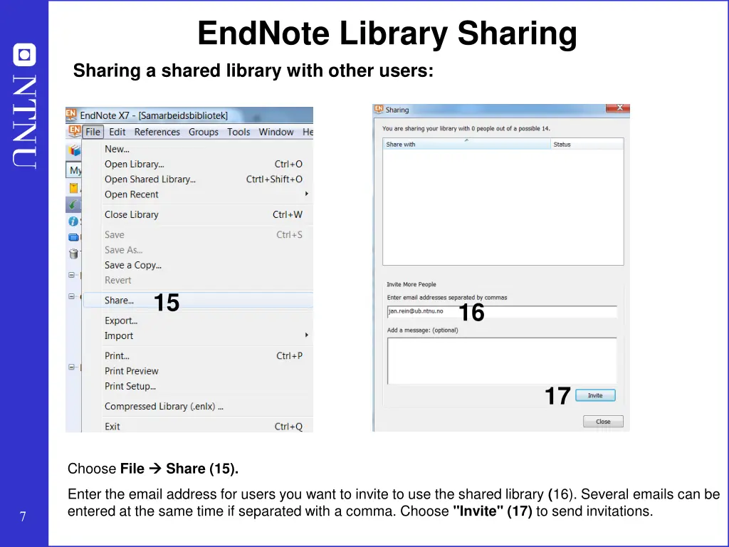 endnote library sharing sharing a shared library